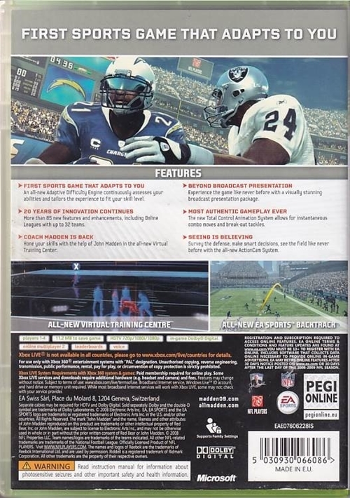 Madden NFL 09 - XBOX 360 (B Grade) (Genbrug)